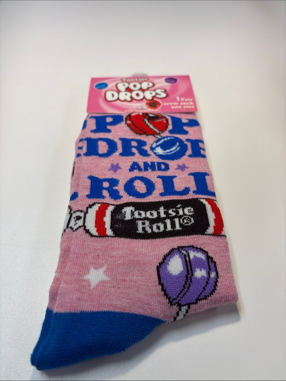 Forever 21 Pink, Blue & Purple Tootsie Pop Drops Novelty Men's Socks